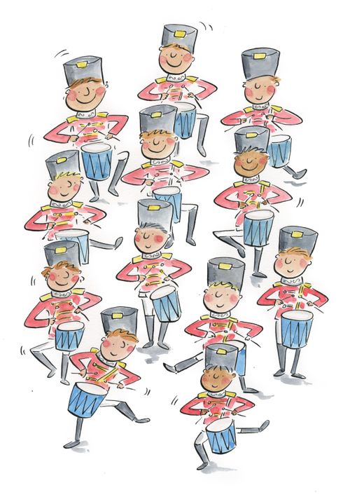 Twelve drummers drumming