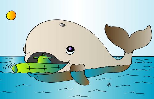 Whale eats submarine.