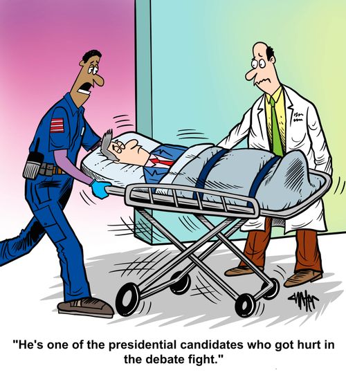 "He's one of the presidential candidates who got hurt in the debate fight."
