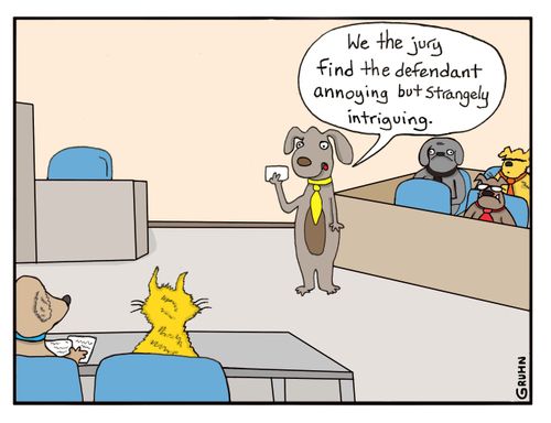 "We the jury find the defendant annoying but strangely intriguing."
