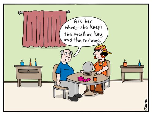 "Ask her where she keeps the mailbox key and the nutmeg."