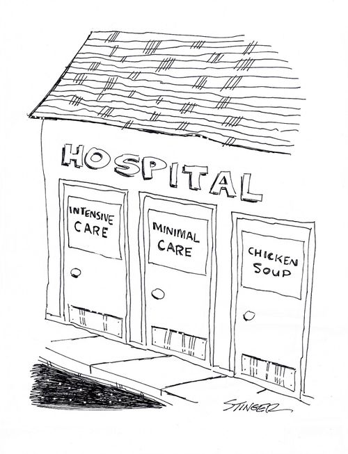 Hospital : Intensive Care, Minimal Care, Chicken Soup.