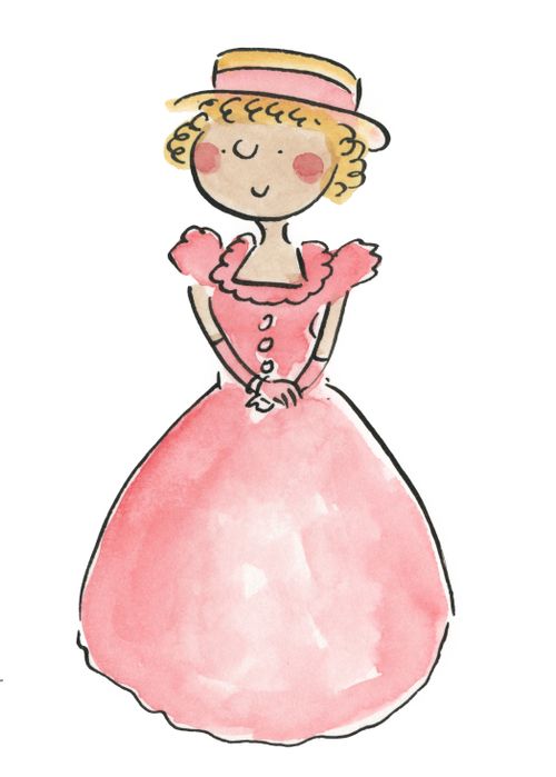 Lady in a pink dress