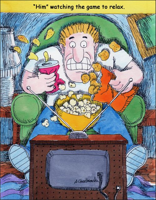'Him' Watching the Game to Relax
