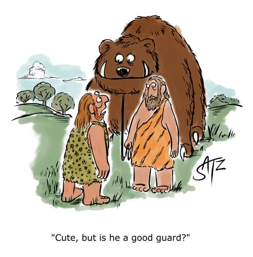 "Cute, but is he a good guard?"