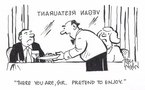 "There you are, sir. Pretend to enjoy."