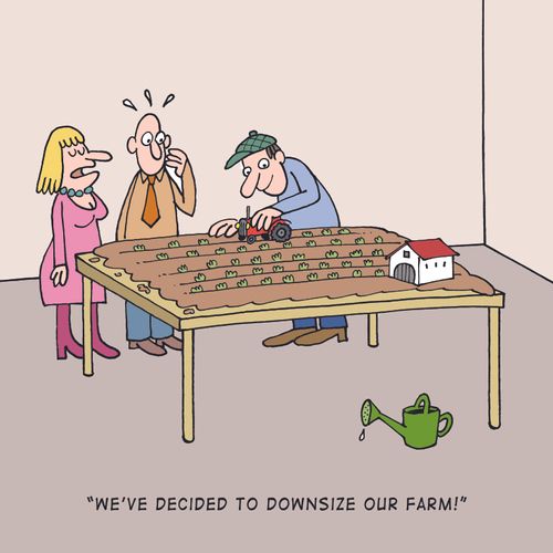 "We've decided to downsize our farm!"