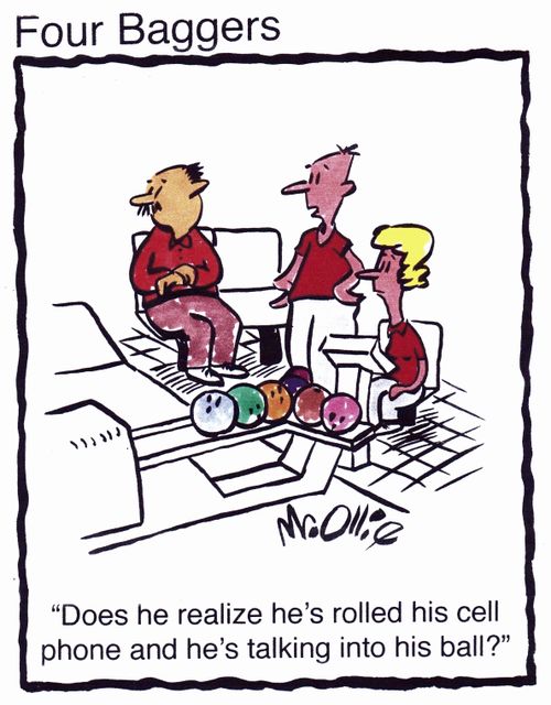 "Does he realize he's rolled his cell phone and he's talking into his ball?"