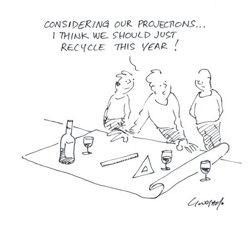 "Considering our projections...I think we should just recycle this year!"