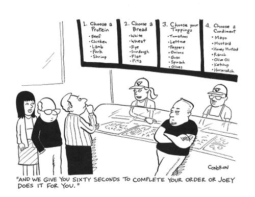 "And we give you sixty seconds to complete your order or Joey does it for you."