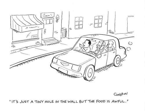 "It's just a tiny hole in the wall but the food is awful..."
