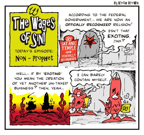 "According to the federal government. . . we are now an officially recognized religion!"