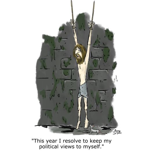 "This year I resolve to keep my political views to myself."