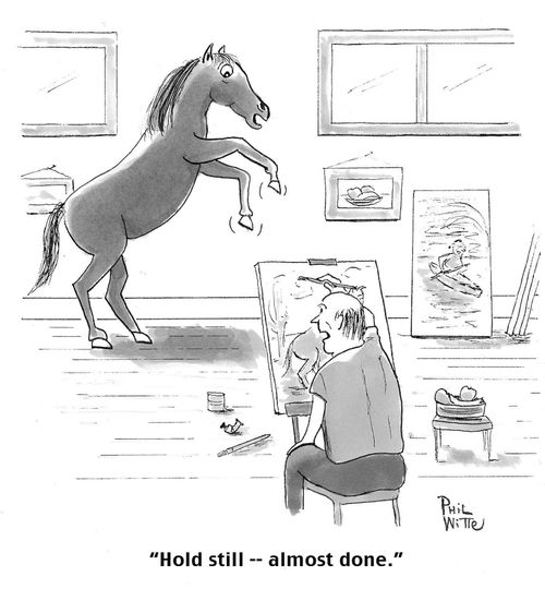 "Hold still - almost done."