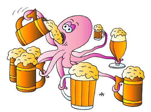 Octopus and beer