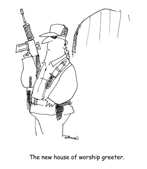 The new house of worship greeter.