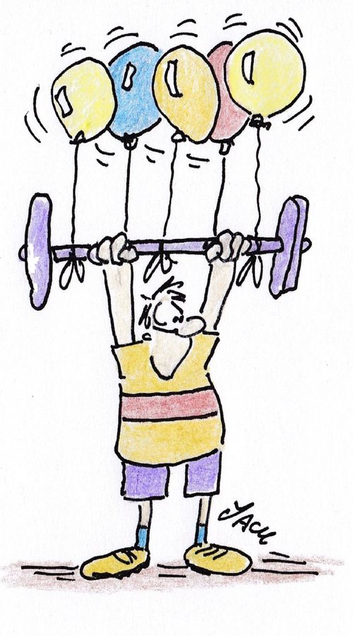Balloons On Barbell.