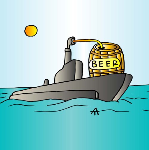 Submarine and beer