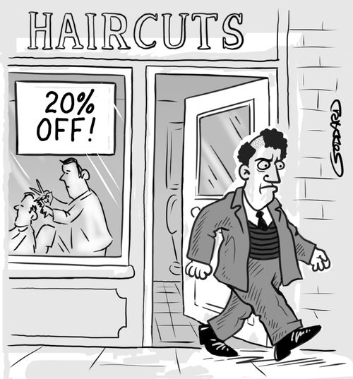 Haircuts 20% off.