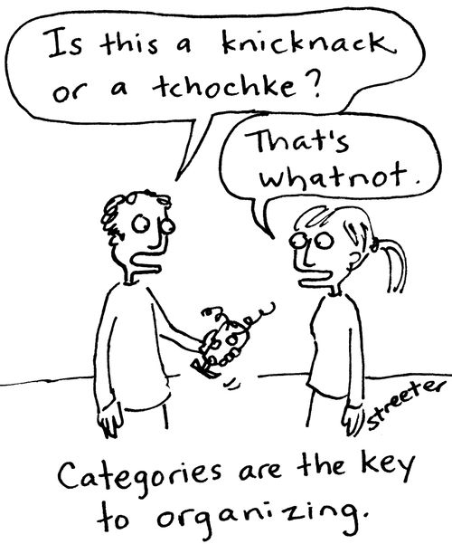 Categories are the key to organizing.