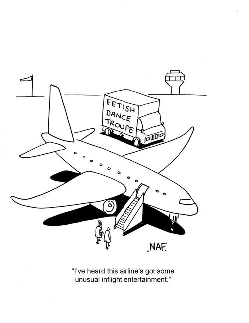 "I've heard this airline's got some unusual inflight entertainment."