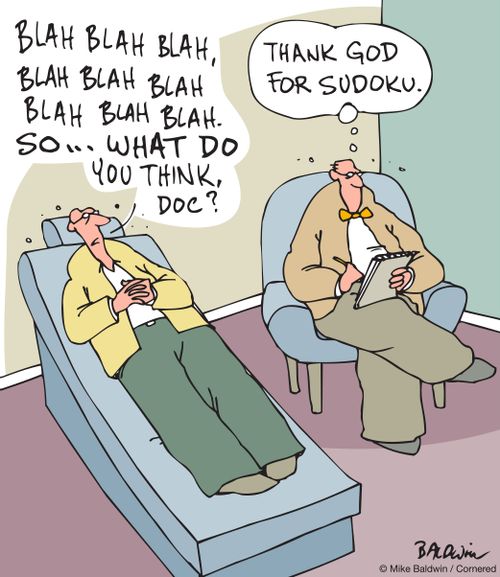 "Thank god for Sudoku."