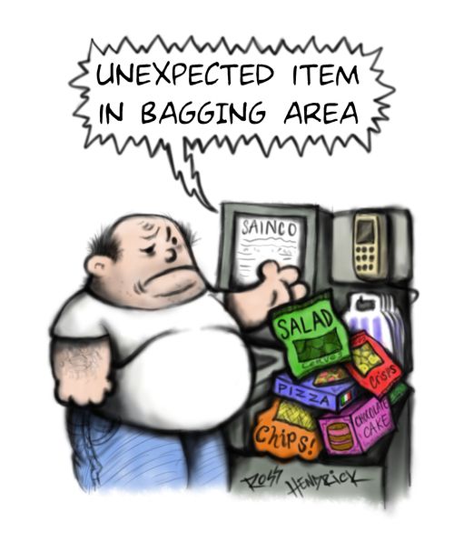 "Unexpected item in bagging area."
