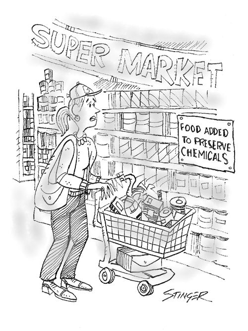 Supermarket: Food Added to Preserve Chemicals.