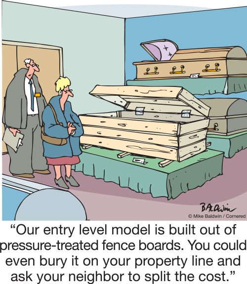 "Our entry level model is built out of pressure-treated fence boards. You could even bury it on your property line and ask your neighbor to split the cost."