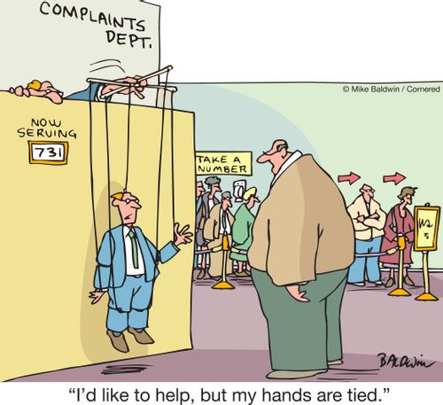 "I'd like to help, but my hands are tied."
