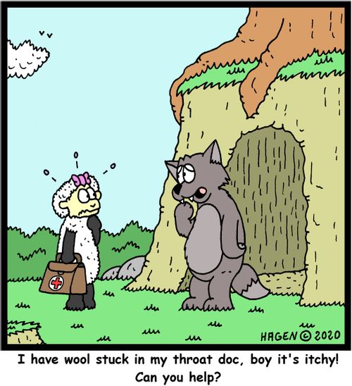 "I have wool stuck in my throat doc, boy it's itchey! Can you help?"