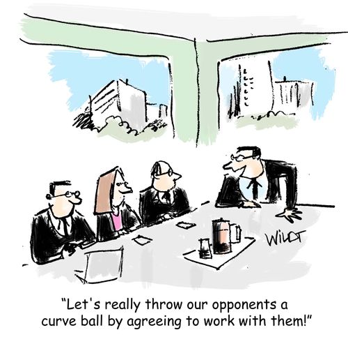 "Let's really throw our opponents a curve ball by agreeing to work with them!"