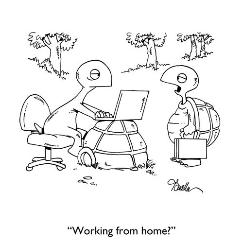 "Working from home?"