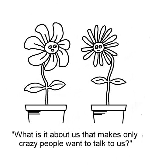 "What is it about us that makes only crazy people want to talk to us?"