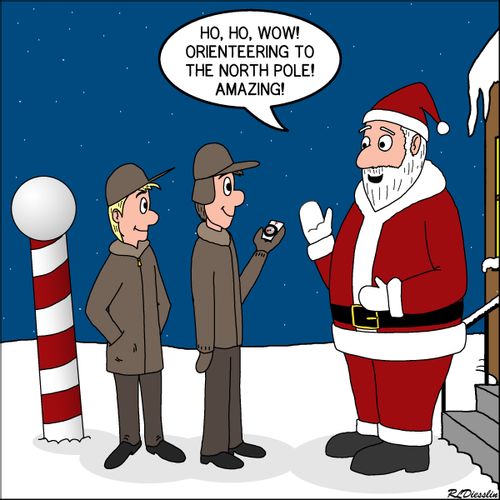 "Ho, Ho, Wow! Orienteering to the north pole! Amazing!"