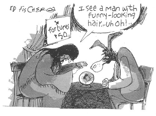 "I see a man with funny-looking hair. . . uh oh!. . ."