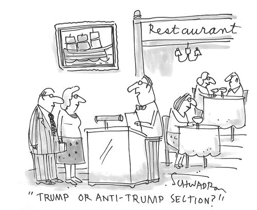 "Trump or anti-Trump section?"