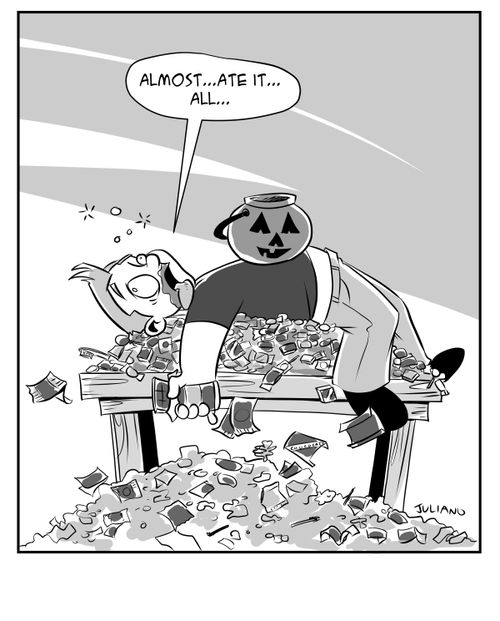 "Almost. . . ate it. . . all . . ."
