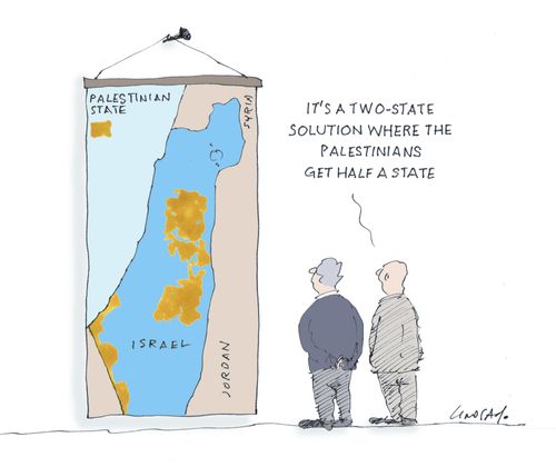 "It's a two-state solution where the Palestinians get half a state."