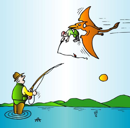 Fishermen abducted by Pterodactyl