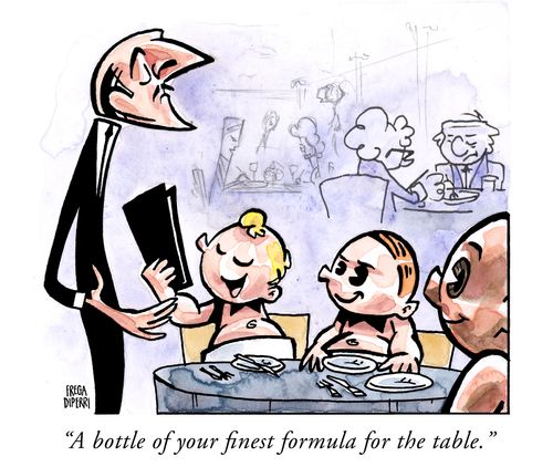 "A bottle of your finest formula for the table."