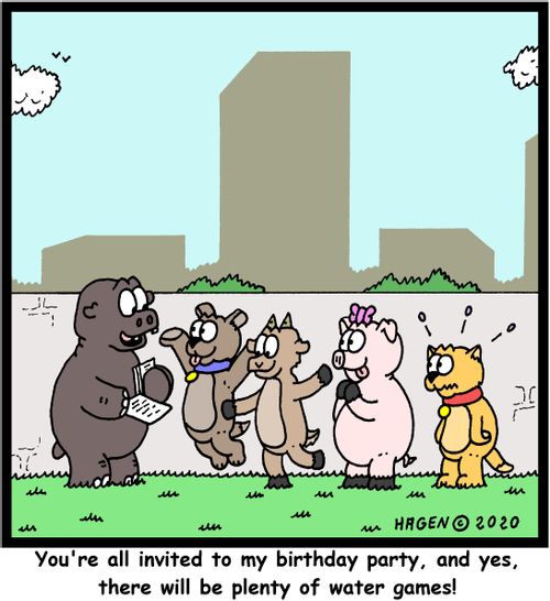 "You're all invited to my birthday party, and yes, there will be plenty of water games!"