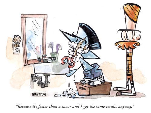 "Because it's faster than a razor and I get the same results anyway."