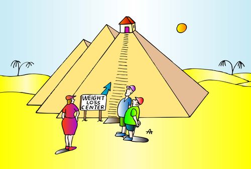Pyramids and tourists