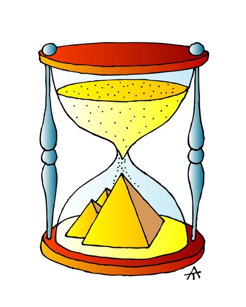 Sand clock and Pyramids