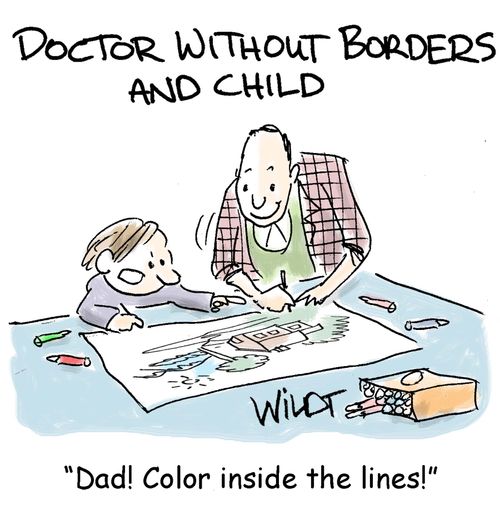 "Dad! Color inside the lines!" 