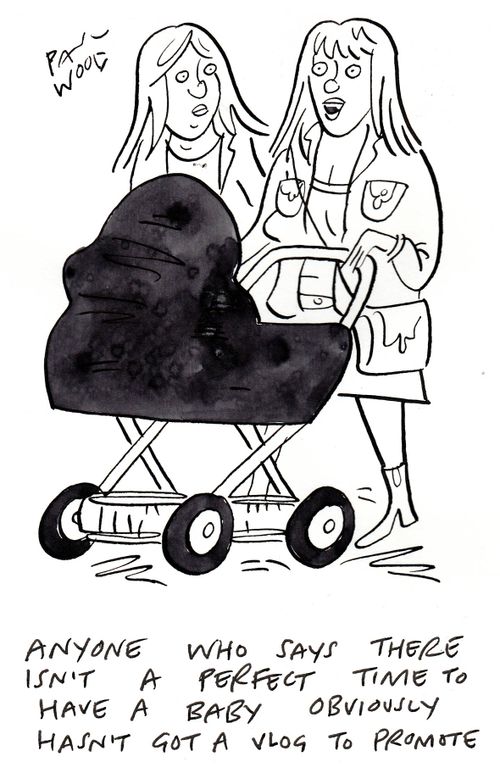 "Anyone who says there isn't a perfect time to have a baby obviously hasn't got a vlog to promote."