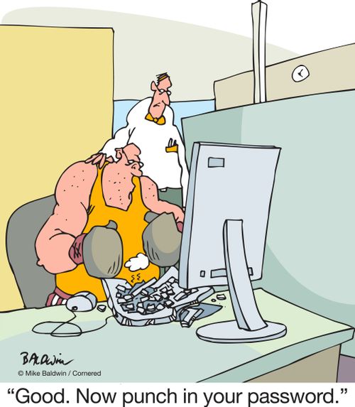 "Good. Now punch in your password."