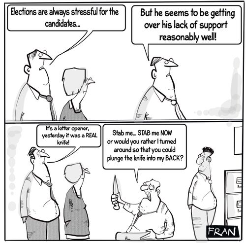 "Elections are always stressful for the candidates. . ."