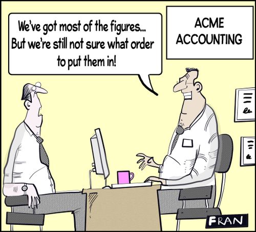 "We've got most of the figures. . . but we're still not sure what order to put them in."